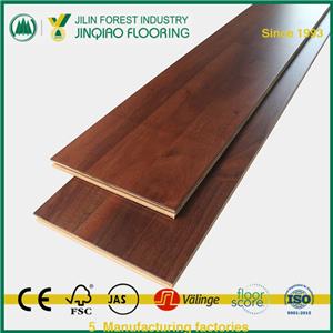 Pisos de madeira para interior com 3 camadas e 3 faixas de cor natural nogueira