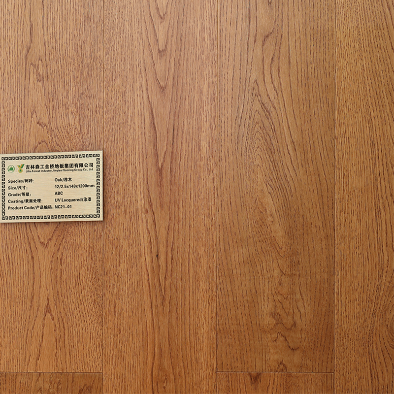 Lantai kayu jati warna putih jati yang direkayasa