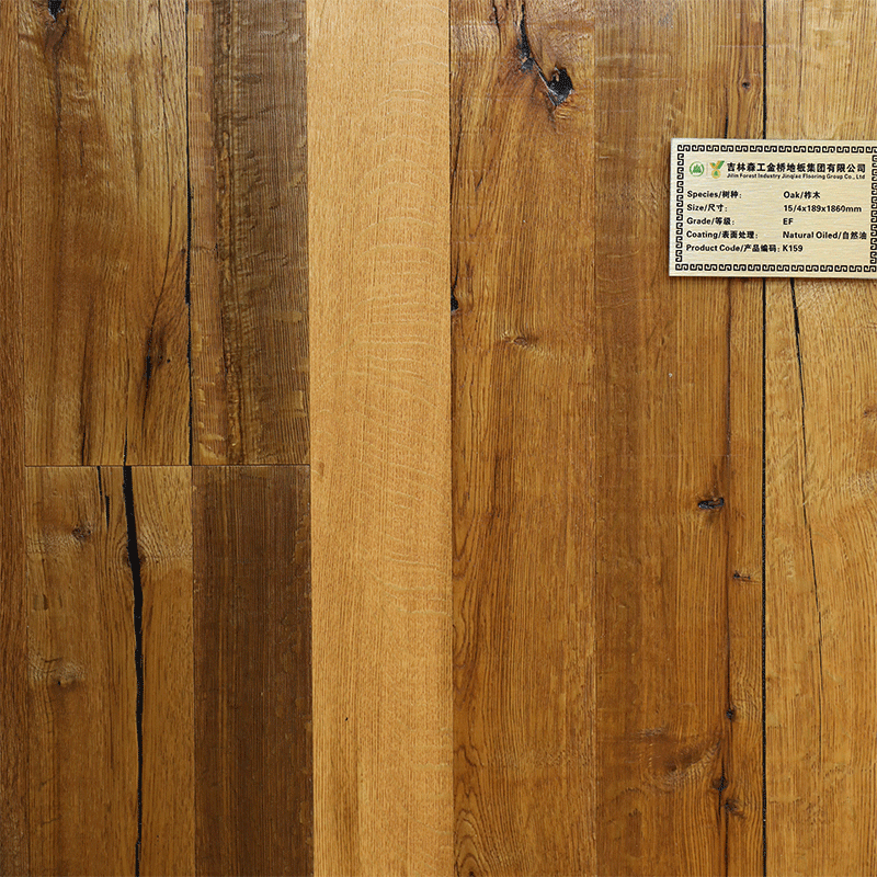 Imición cepillado de alambre antiguo piso aceitado natural de ingeniería