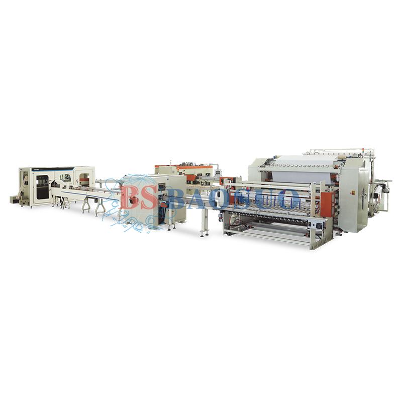 Linea di produzione automatica di fazzoletti per il viso con trasferimento automatico da 1500 mm a 2200 mm