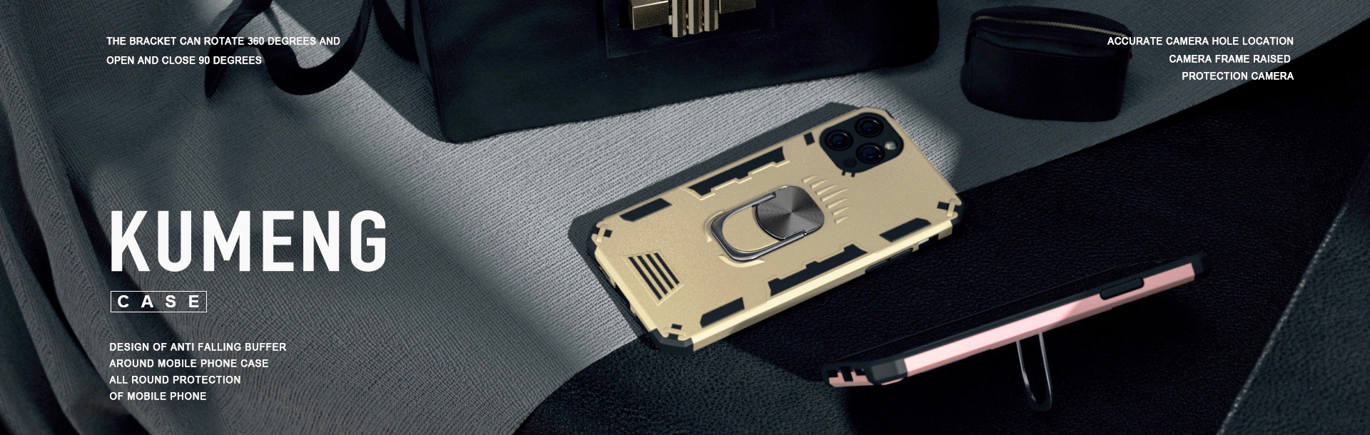 A 2-in-1 phone case in metallic color
