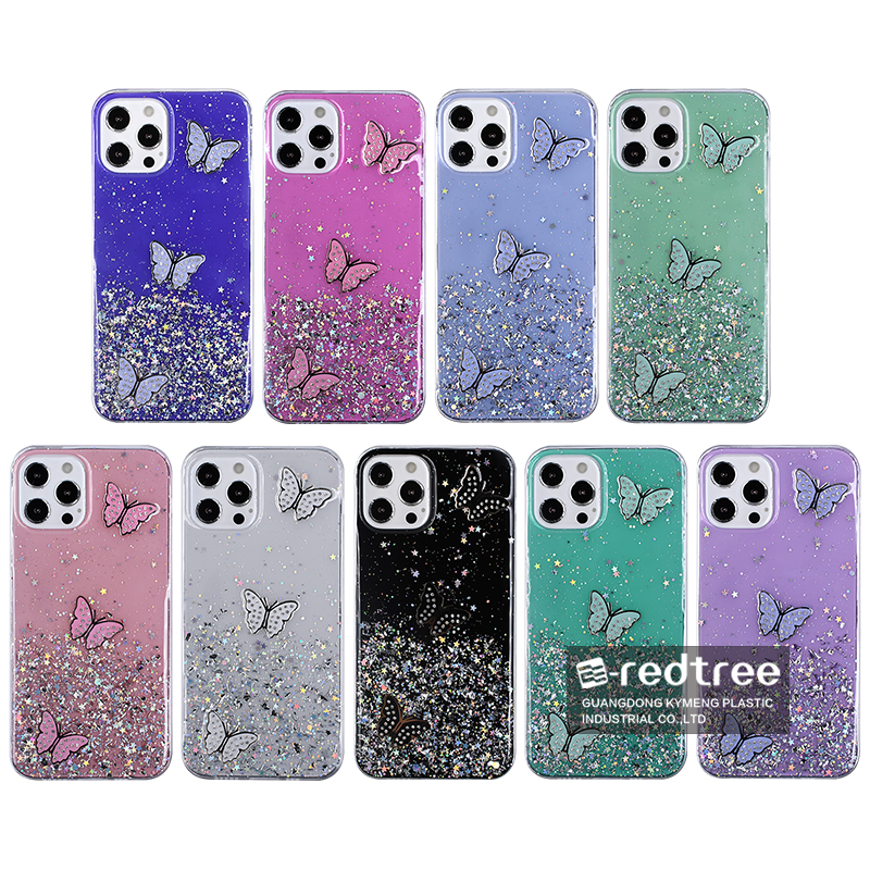 Kupu-kupu Glitter Fairy Untuk Iphone 13 Casing Ponsel