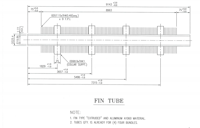 EXTRUDED FIN TUBES FOR HEAT EXCHANGER
