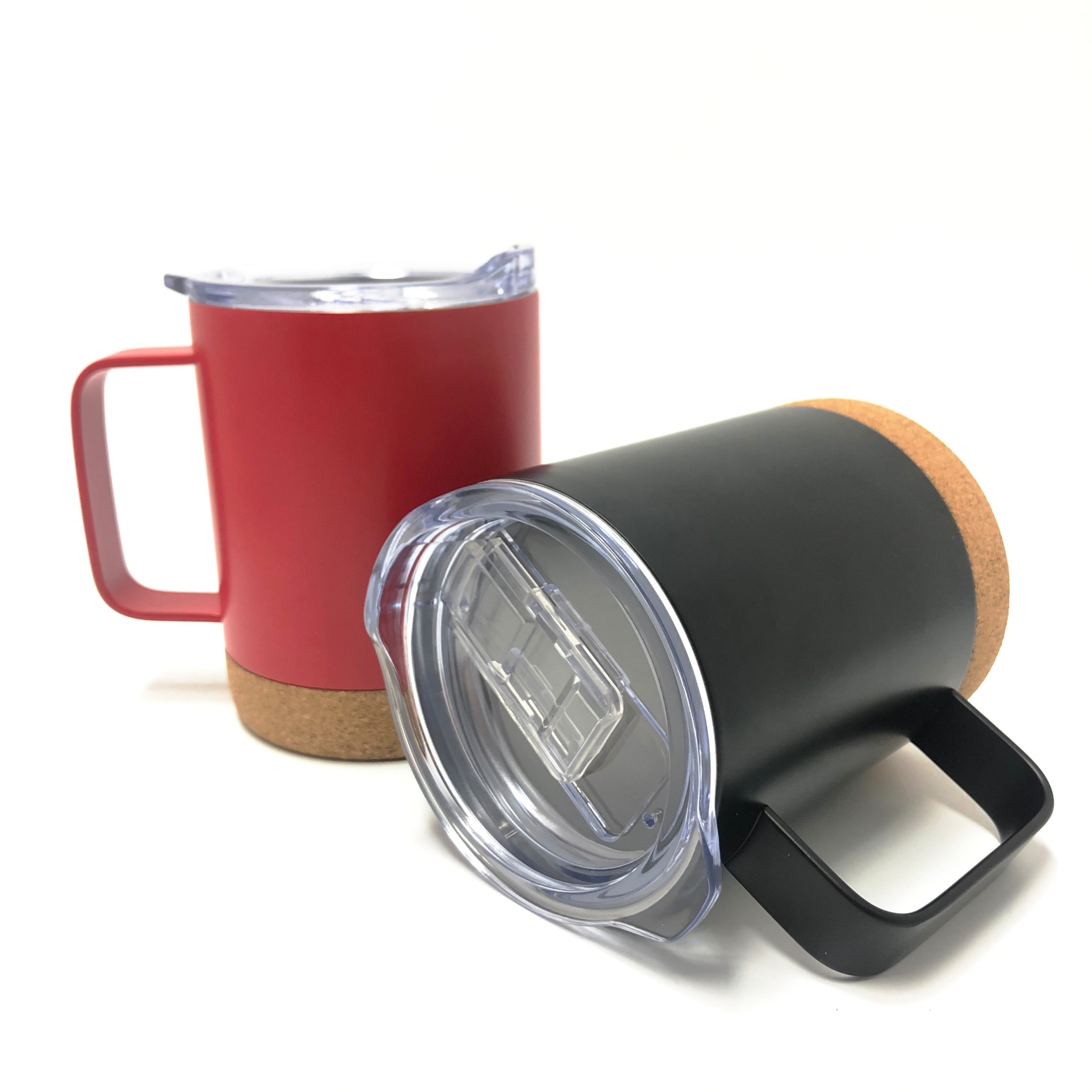 Cork Bottom Coffee Mug Stainless Steel Vacuum Double Wall Insulated Travel  Coffee Camping Mug With Handle And Lid - AliExpress
