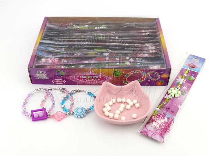 ของเล่นสร้อยข้อมือสาวสวยพร้อมลูกอมอัดโซดา