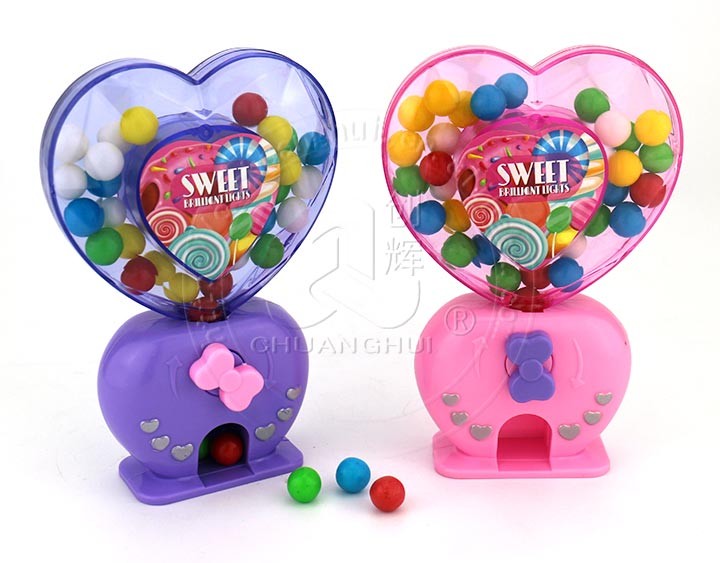 Supply Love toy Heart Shape candy dispenser machine LED light 