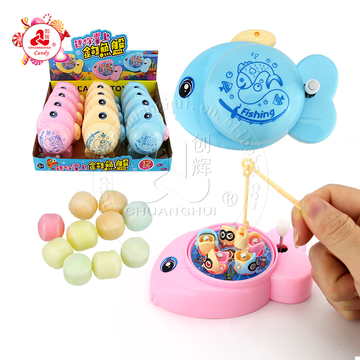 Cartoon fun magnetic rotating fishing game children educational toy candy  CH-TB098