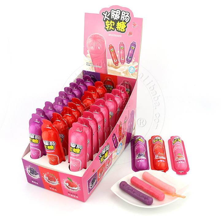 Supply HALAL Soft Gelatin Sausage shaped gummy candy Factory Quotes OEM