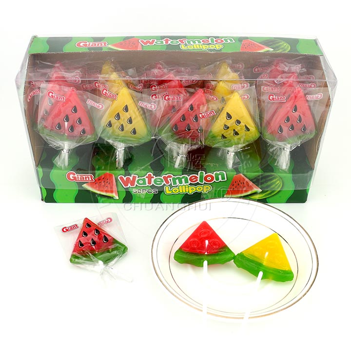 Supply Halal two-color fruity flavor watermelon shape hard
