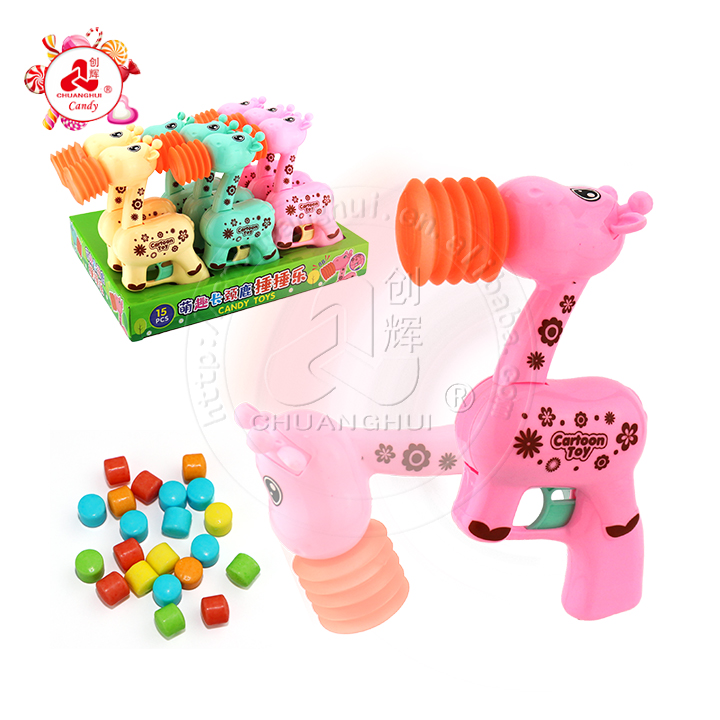 Marteau de décompression de girafe de dessin animé sonnant des bonbons de jouet
