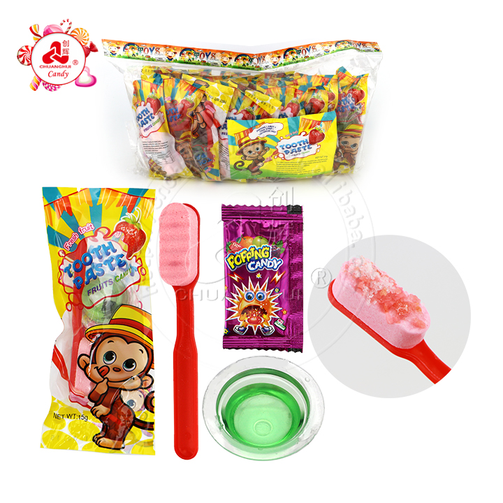 Supply 3 in 1 Toothbrush pressed candy with fruit syrup and popping candy  toothbrush toy candy CH-T1077 Wholesale Factory - Guangdong Chuanghui  Foodstuffs Co., Ltd