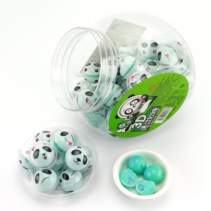 Supply 3D panda soft gummi candy fruit with jam soft gummy