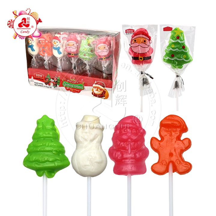 Supply Christmas cartoon lollipop christmas tree snow man shaped lollipop  candy Wholesale Factory - Guangdong Chuanghui Foodstuffs Co., Ltd