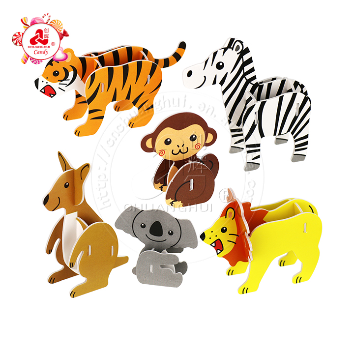 DIY 3D ของเล่น สัตว์ สัตว์ โฟมกระดาษ จิ๊กซอว์ จิ๊กซอว์