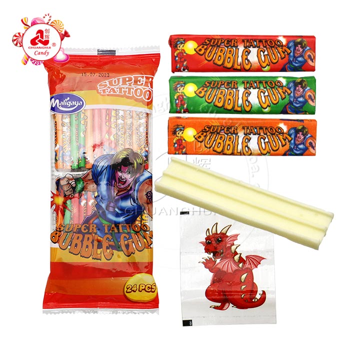 Supply 7cm Fruity Flavor Sweet Bubble Gum with Tattoo Sticker CH-E283 ...