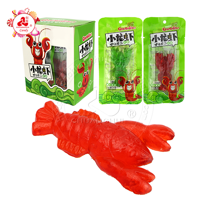 Supply Halal fruit flavor animal Lobster shape soft gummy candy CH 