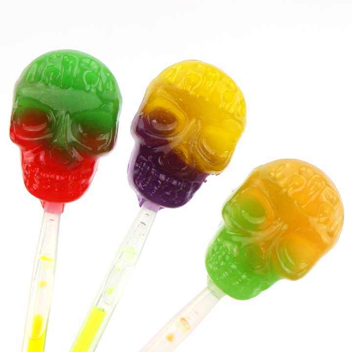 Supply Halloween Skull Head fluorescent lollipop glow neon stick 