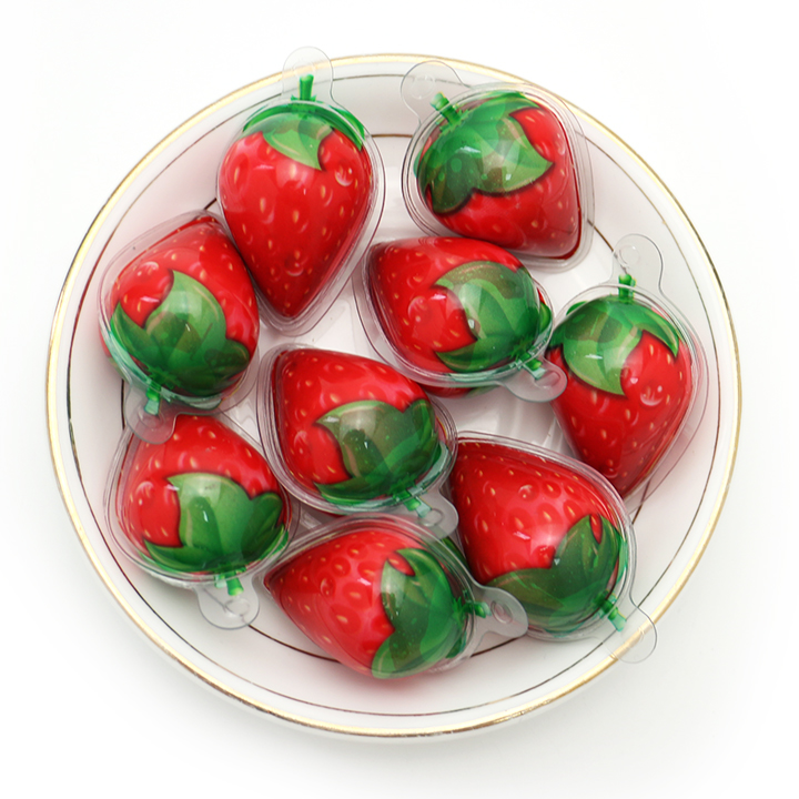 Supply Hot sale Strawberry shaped soft gummy candy filled