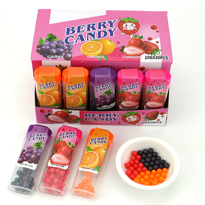 Supply Fruity round ball Berry candy in lighter shaped