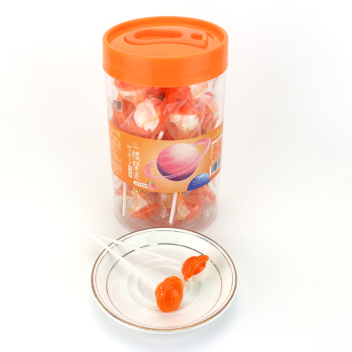 15g Two-colors fruit flavor 3D round planet lollipop CH-BP052