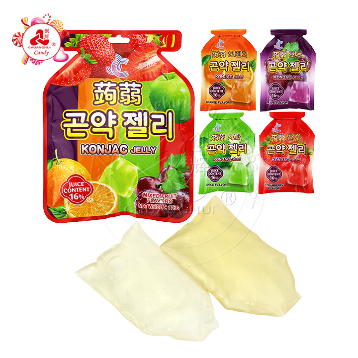 Supply Healthy snacks konjac jelly slice with mixed fruit