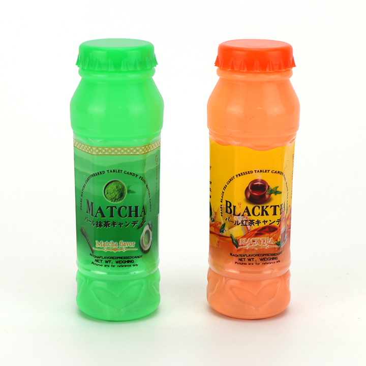 Small bottled matcha and black tea flavored mini pressed tablet candy CH-N610
