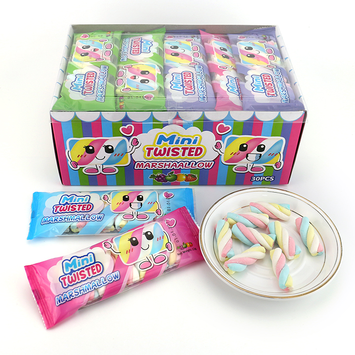 Supply Colorful cotton candy mini twist marshmallows CH-M132