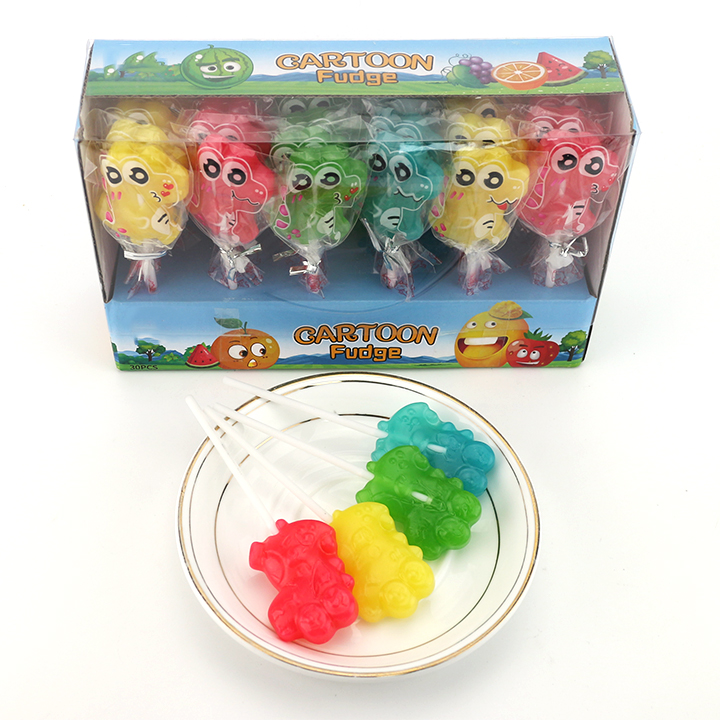 Halal cartoon Mr. Dinosaur shape hard lollipop candy CH-BP058