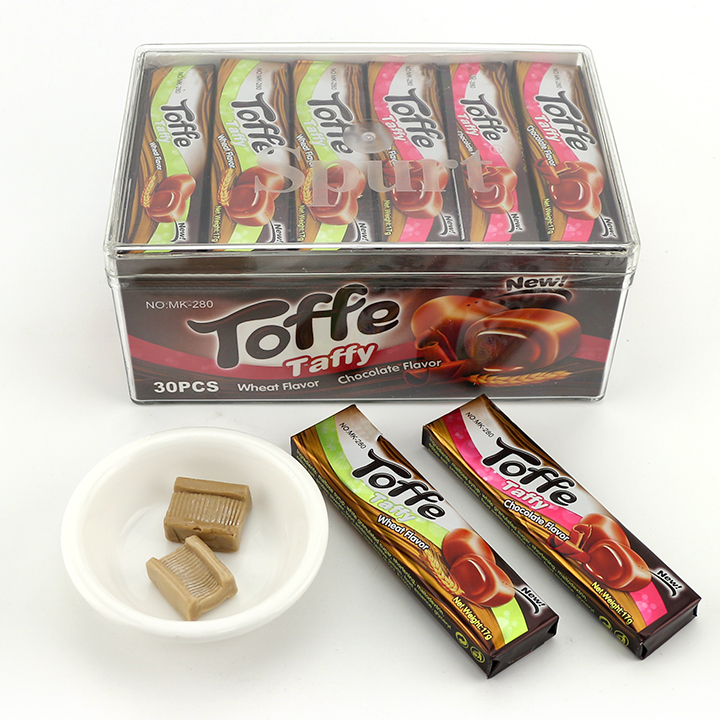 Sweet chocolate,wheat flavour Soft Chewy Toffee Candy CH-J405