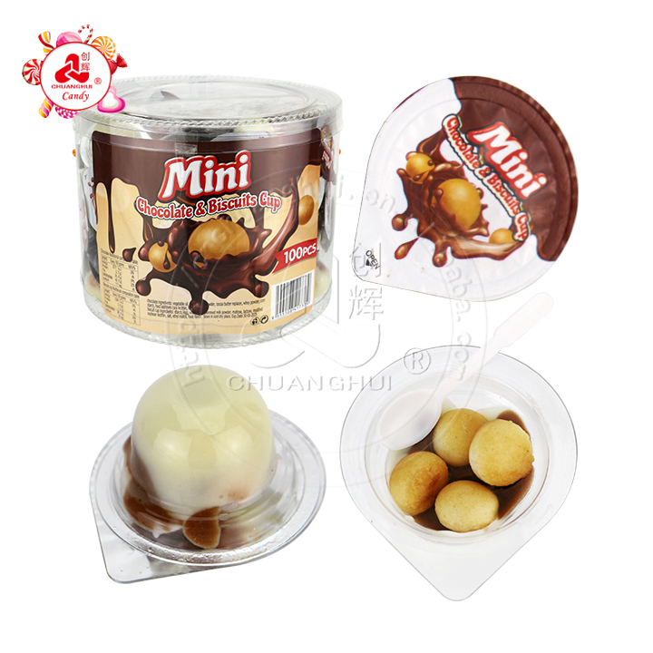 3.5g mini chocolate & biscuit cookies ball cup CH-BC099-4