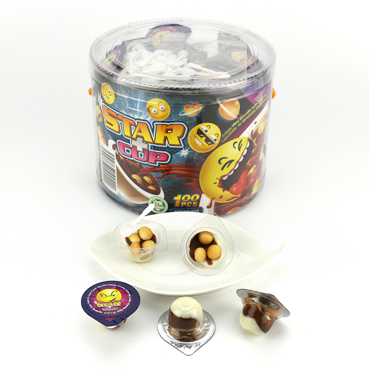 4.2g mini chocolate with biscuit ball Star cup CH-BC099-2