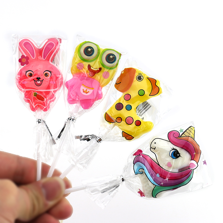 Cartoon zoo rabbit, frog, giraffe, Unicorn animal shape hard lollipop CH-BP071