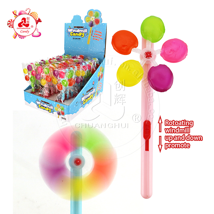 Halal candy rotating windmill lollipop candy toy CH-H058-6