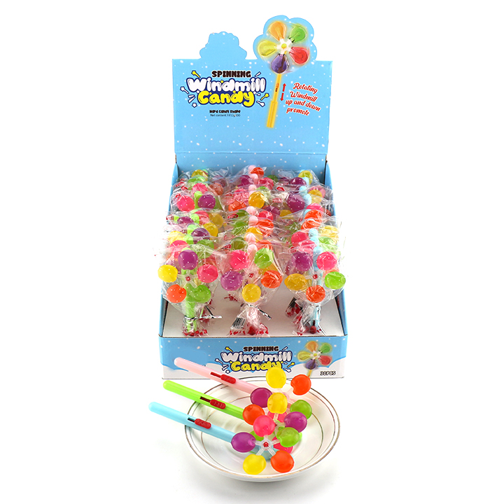 Halal candy rotating windmill lollipop candy toy CH-H058-6