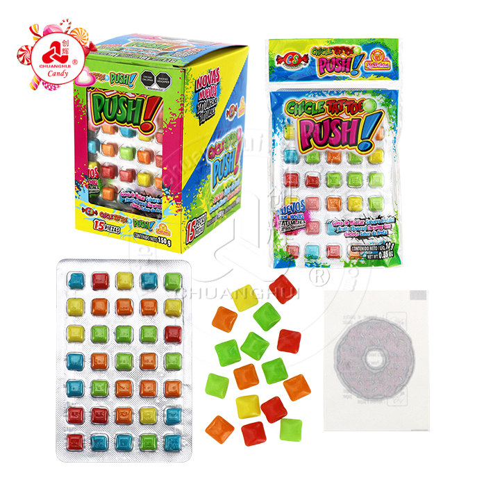 Mini square chewing bubble gum and tattoo CH-E298