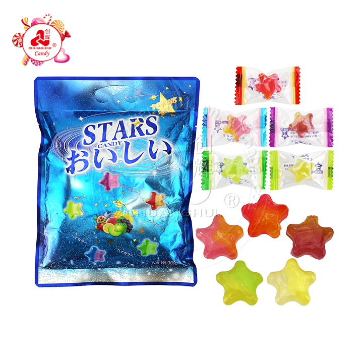 Supply 300g Double color fruit flavor Pentagram Mini Star shape 