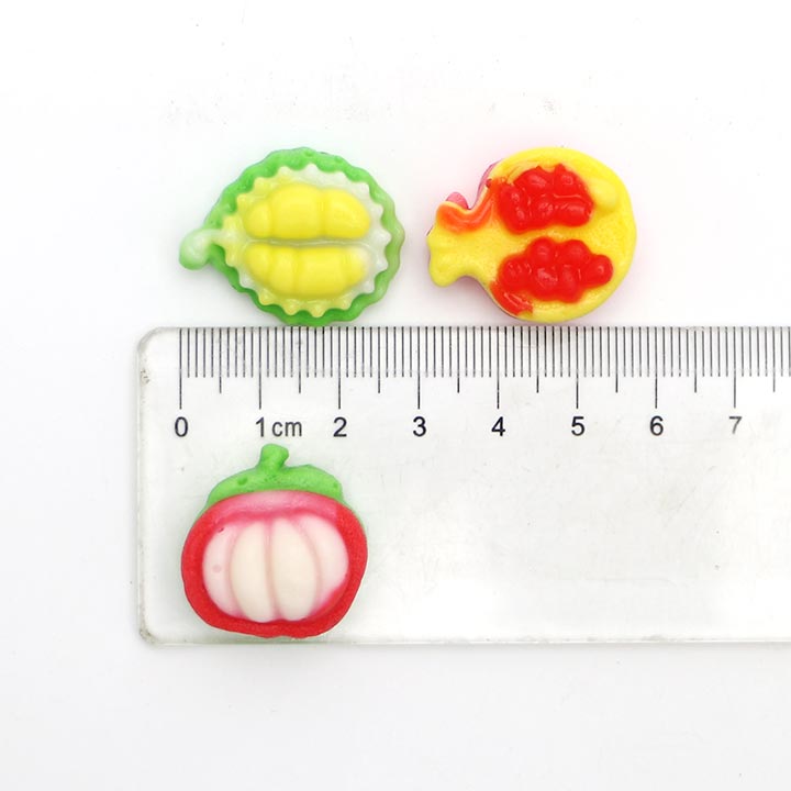 3D cartoon durian, pomegranate, mangosteen fruit shaped soft candy CH-J422