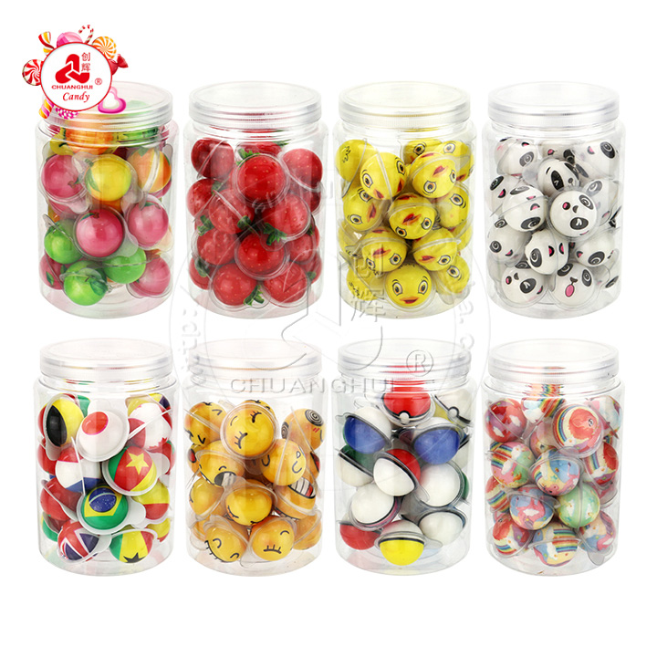 10g cartoon 3D jam filled soft gummy candy ball, eyeball gummy candy