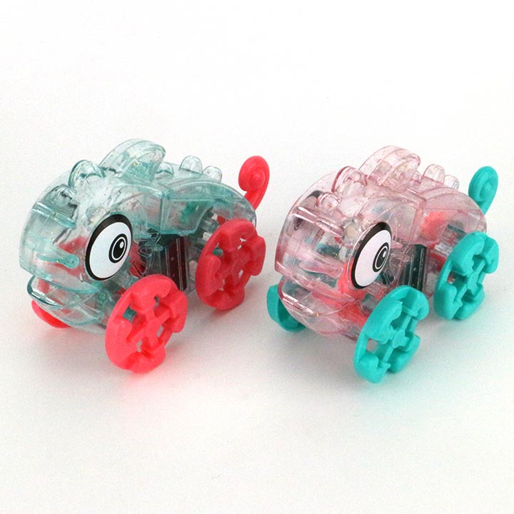 LED flashing light transparent chameleon clockwork car toy with candy CH-TB184
