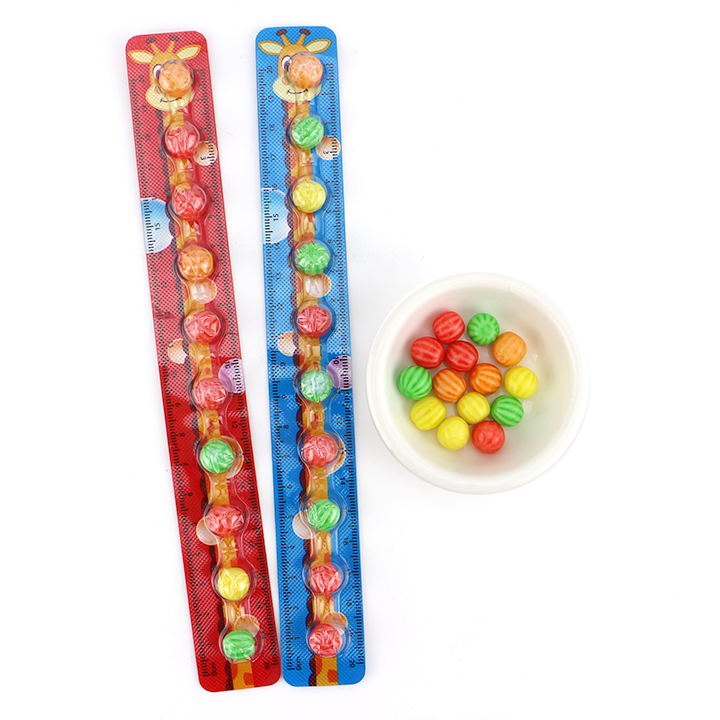Mini Watermelon Ball Shape Long Ruler Bubble Gum CH-E304