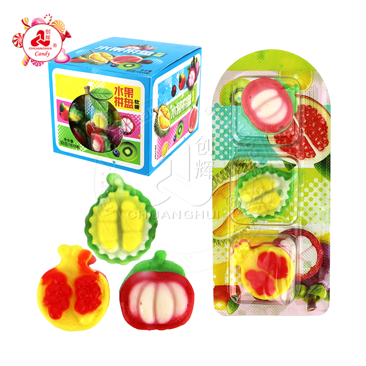 3D cartoon tropical fruits shaped soft gummy candy CH-J429