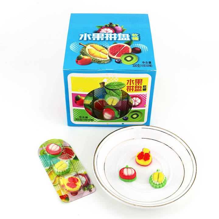 3D cartoon tropical fruits shaped soft gummy candy CH-J429