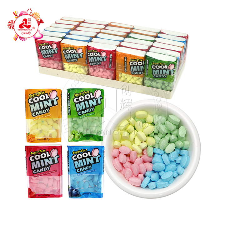 Colorful fruit flavor sugar free cold mint press tablet candy CH-Z252