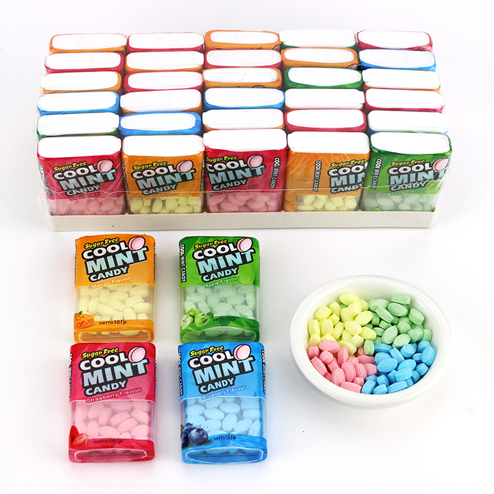 Colorful fruit flavor sugar free cold mint press tablet candy CH-Z252
