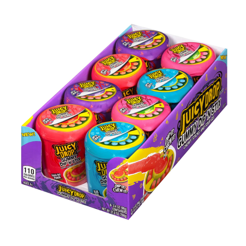 Supply High quality Juicy Dip chewy gel soft gummy candy stick
