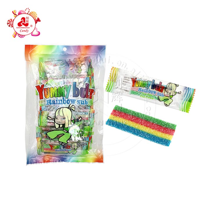 Supply Yummy rainbow sour belt liquorice candy CHJ438 Wholesale