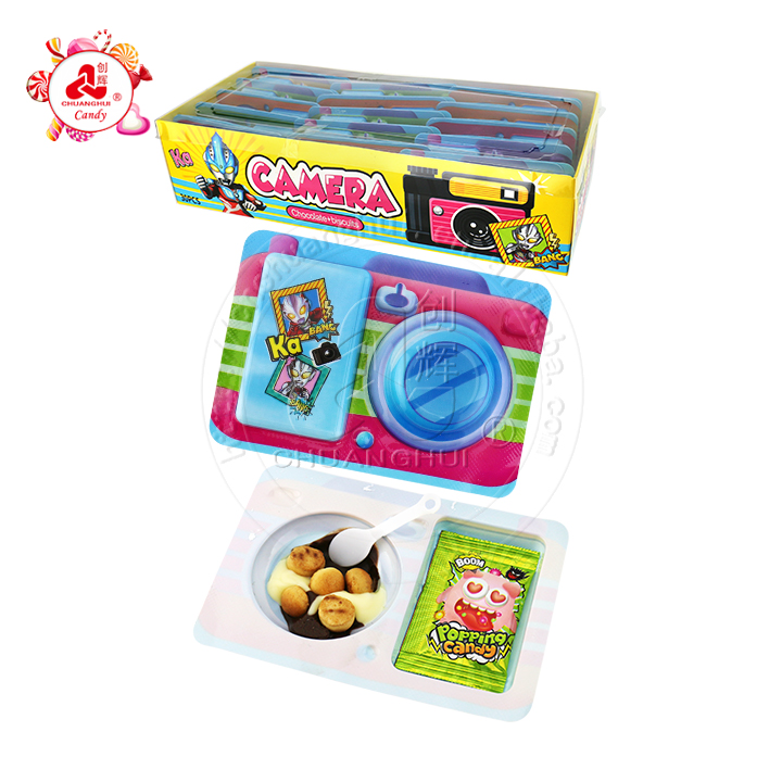 DIY snack Camera shaped chocolate biscuits with popping candy CH-BC103