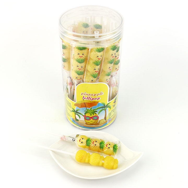 15g Cartoon pineapple fruit shaped string lollipop CH-BP086