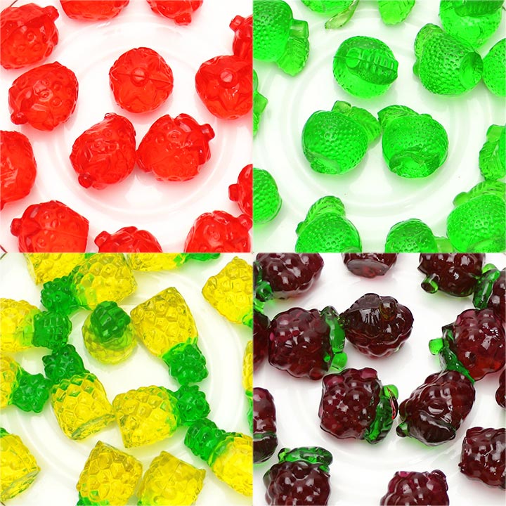 Factory wholesale 3D assorted fruit shape pectin soft gummy candy in bulk CH-S099
