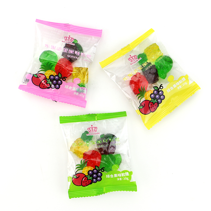 Factory wholesale 3D assorted fruit shape pectin soft gummy candy in bulk CH-S099